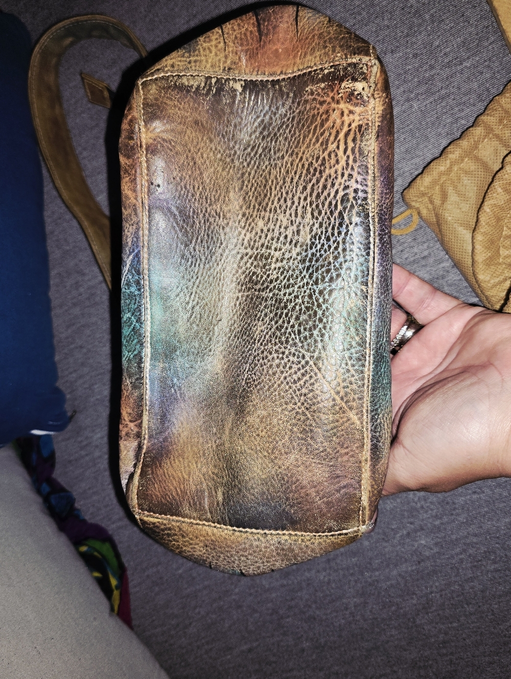 Anuschka Hand-Painted Multicolor Leather Shoulder Bag EUC - Picture 12 of 12